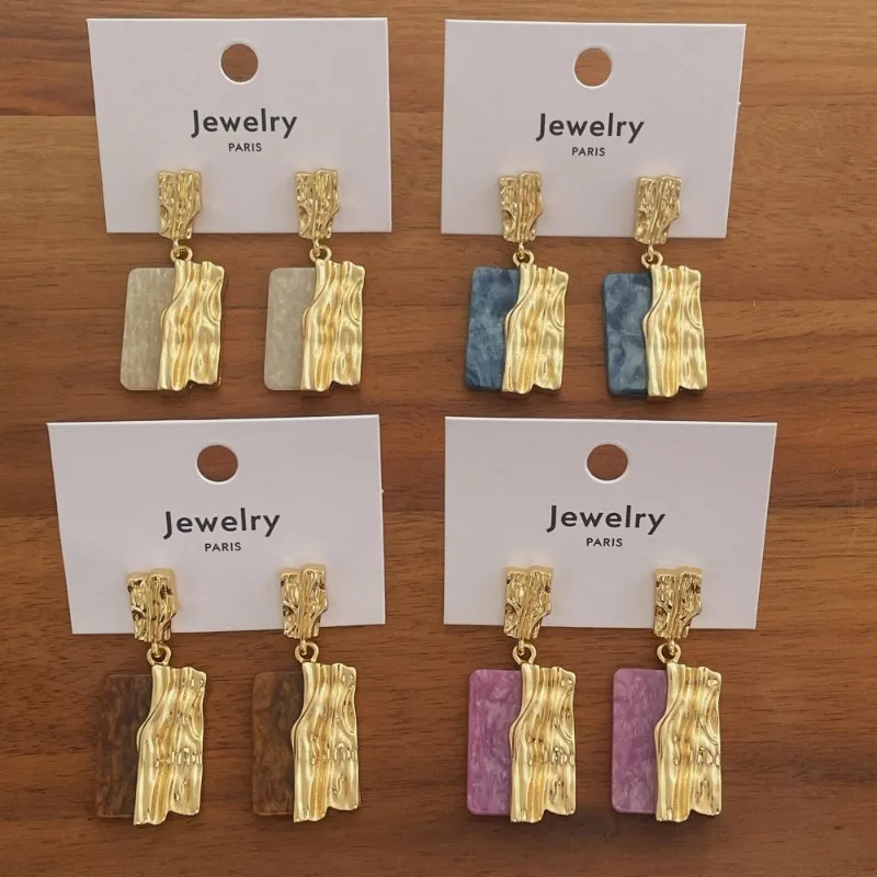 Minar Korea Double Color Geometric Irregular Resin Metallic Spliced Long Dangle Earrings for Women Real Gold Plated Copper Alloy
Minar Korea Double Color Geometric Irregular Resin Metallic Spliced Long Dangle Earrings for Women Real Gold Plated Copper Alloy
