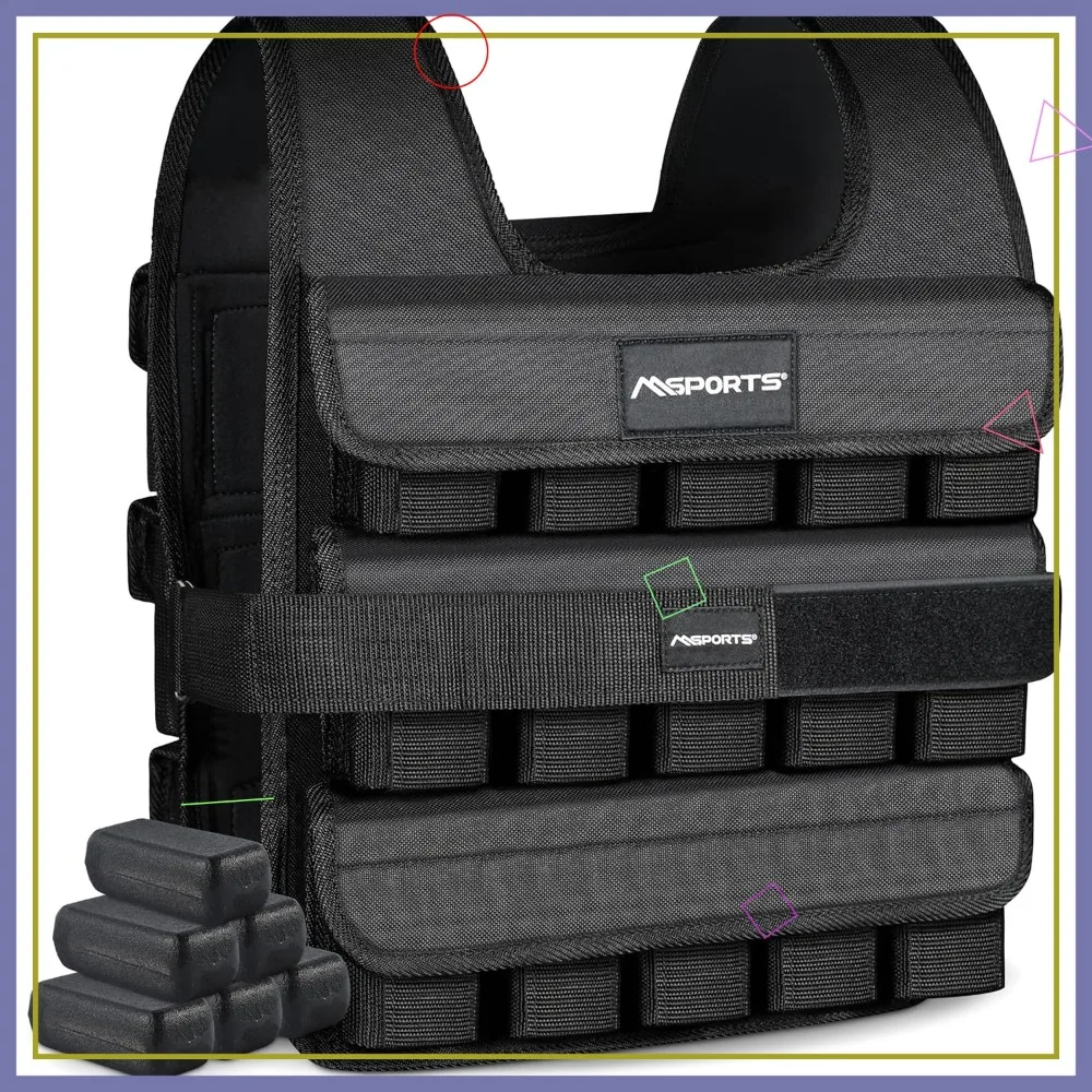 Adjustable Weighted Vest for Women & Men, 11-65 lbs, Running Walking Training Vest for CrossFit Strength Cardio Home Workouts
Adjustable Weighted Vest for Women & Men, 11-65 lbs, Running Walking Training Vest for CrossFit Strength Cardio Home Workouts