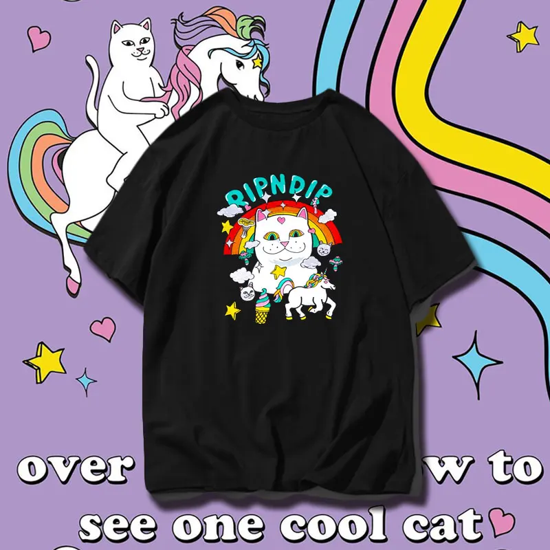 Cheap Cat European and American Trendy Brand Cartoon Middle Finger Cat Pure Cotton T-shirt Fashionable Harajuku Short Sleeves
Cheap Cat European and American Trendy Brand Cartoon Middle Finger Cat Pure Cotton T-shirt Fashionable Harajuku Short Sleeves