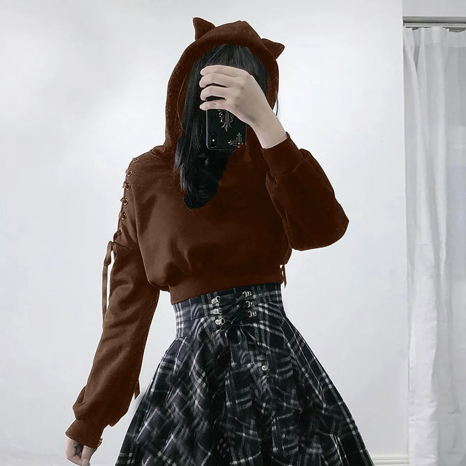Women'S Sweatshirt Solid Color Gothic Hoodies Female Sweatshirt Hollow Out Long Sleeve Hooded Casual Pullover Summer Autumn Y2k
Women'S Sweatshirt Solid Color Gothic Hoodies Female Sweatshirt Hollow Out Long Sleeve Hooded Casual Pullover Summer Autumn Y2k