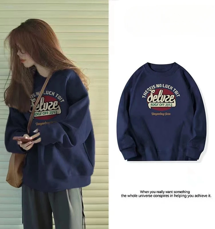 Женская толстовка в стиле ретро, американский стиль, весна-осень, свободный крой, корейская версия, модные комбинезоны больших размеров с мультяшным принтом
Женская толстовка в стиле ретро, американский стиль, весна-осень, свободный крой, корейская версия, модные комбинезоны больших размеров с мультяшным принтом