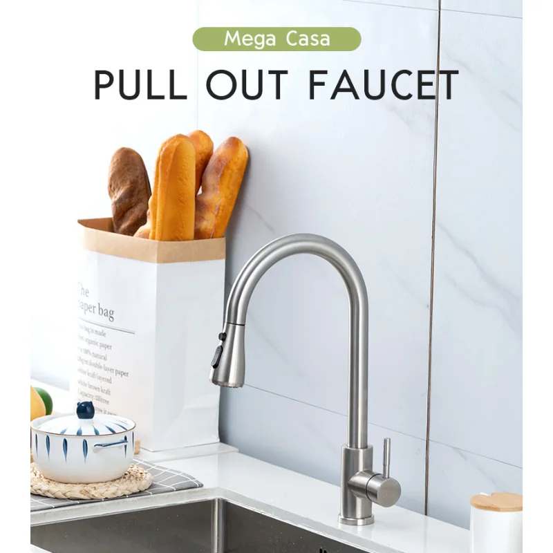 Kitchen Faucets Brushed Nickel Pull Out Sink Water Tap Deck Mounted Mixer Stream Sprayer Head Hot Cold Taps Bleack Chrom
Kitchen Faucets Brushed Nickel Pull Out Sink Water Tap Deck Mounted Mixer Stream Sprayer Head Hot Cold Taps Bleack Chrom