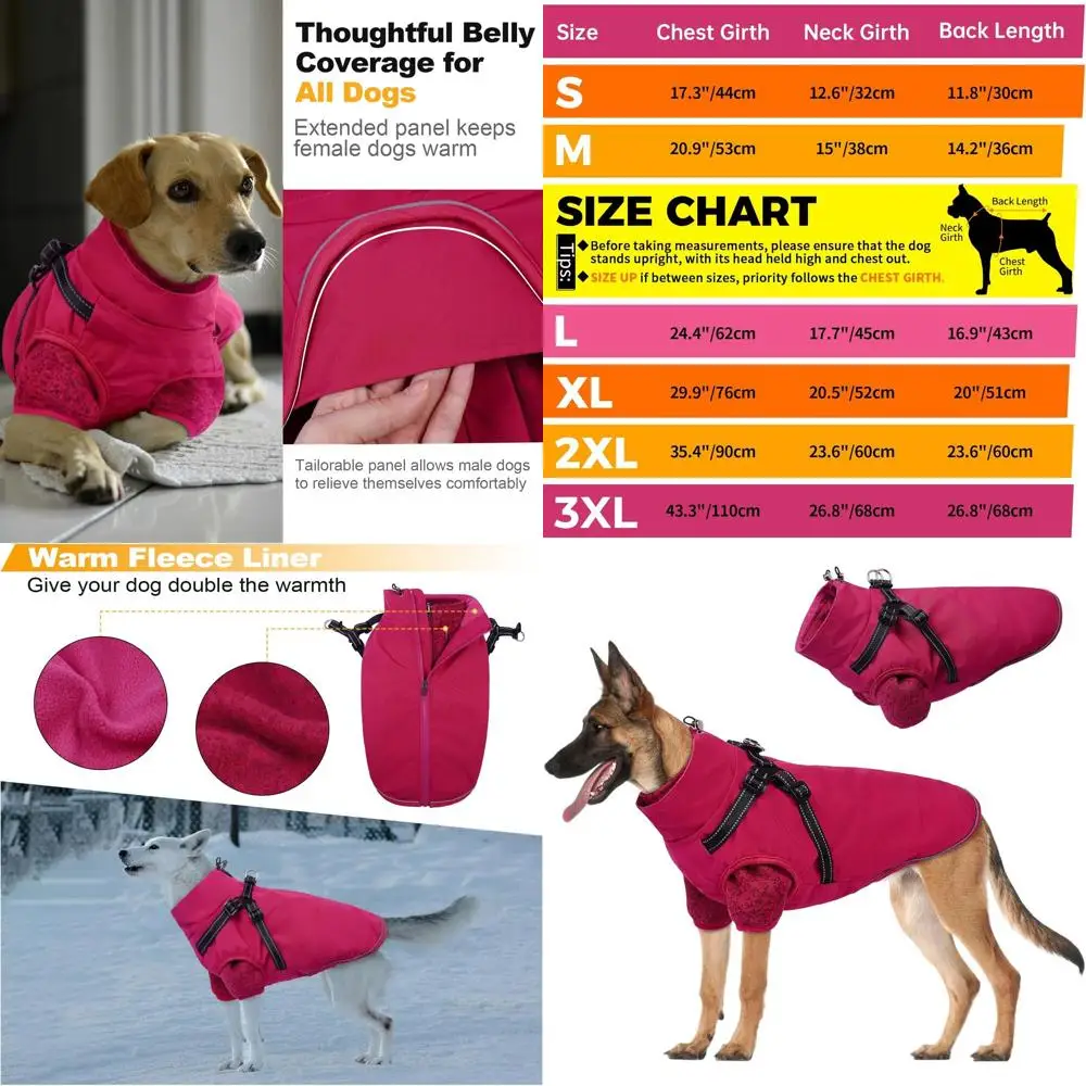 Водонепроницаемая зимняя куртка для собак 3-в-1 со съемной флисовой подкладкой для холодной погоды
Водонепроницаемая зимняя куртка для собак 3-в-1 со съемной флисовой подкладкой для холодной погоды