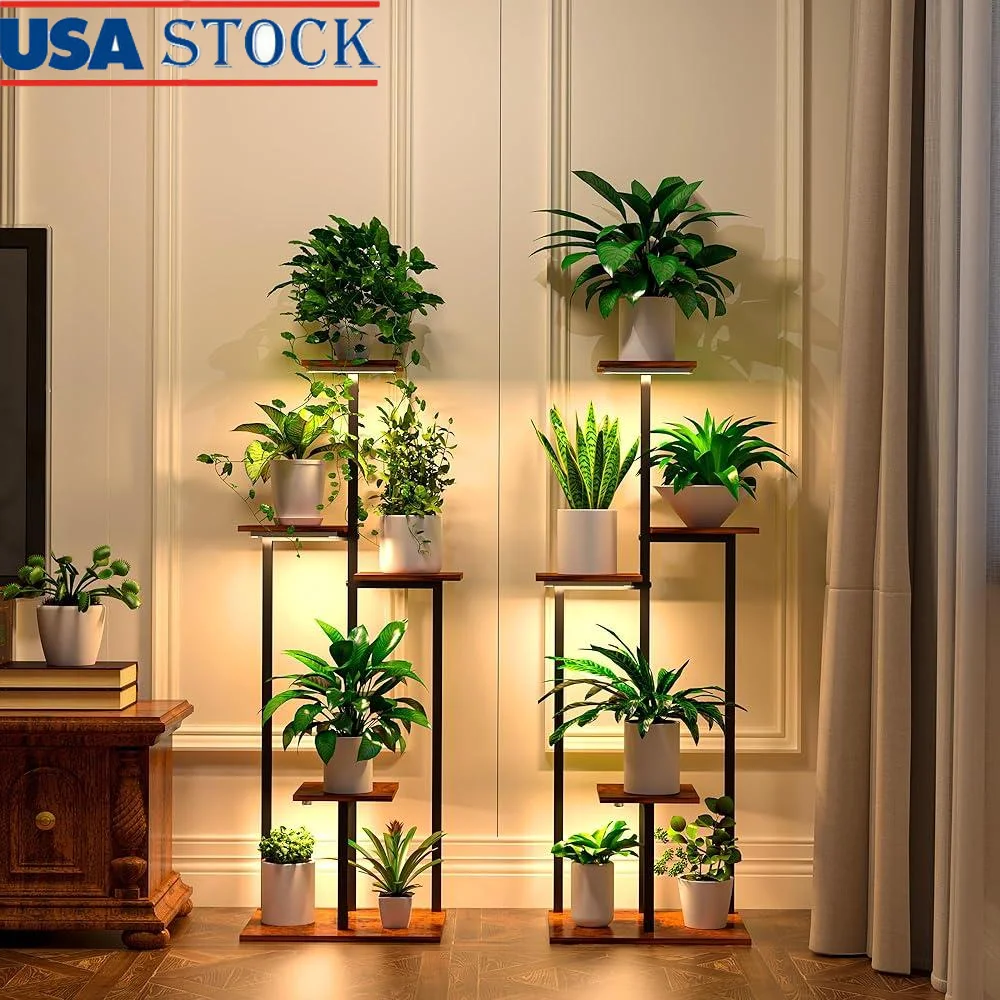 Indoor Plant Stand with Grow Light 6 Full Spectrum Lights 5 Tiered Metal Shelf Indoor Plants Display 2-Pack Garden Decor
Indoor Plant Stand with Grow Light 6 Full Spectrum Lights 5 Tiered Metal Shelf Indoor Plants Display 2-Pack Garden Decor