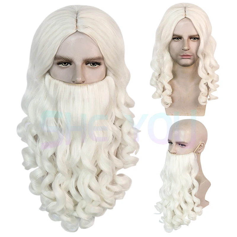 Santa Claus Beard Wig Full Set Fancy Dress up White Beard Wigs Role Play Holiday Hair Christmas Halloween New Year Decoration
Santa Claus Beard Wig Full Set Fancy Dress up White Beard Wigs Role Play Holiday Hair Christmas Halloween New Year Decoration