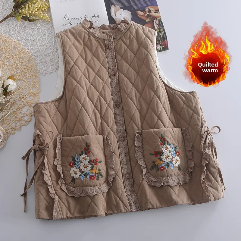 Милый хлопковый жилет с вышивкой, куртка большого размера, зимнее повседневное женское теплое пальто с хлопковым наполнителем и бриллиантами
Милый хлопковый жилет с вышивкой, куртка большого размера, зимнее повседневное женское теплое пальто с хлопковым наполнителем и бриллиантами