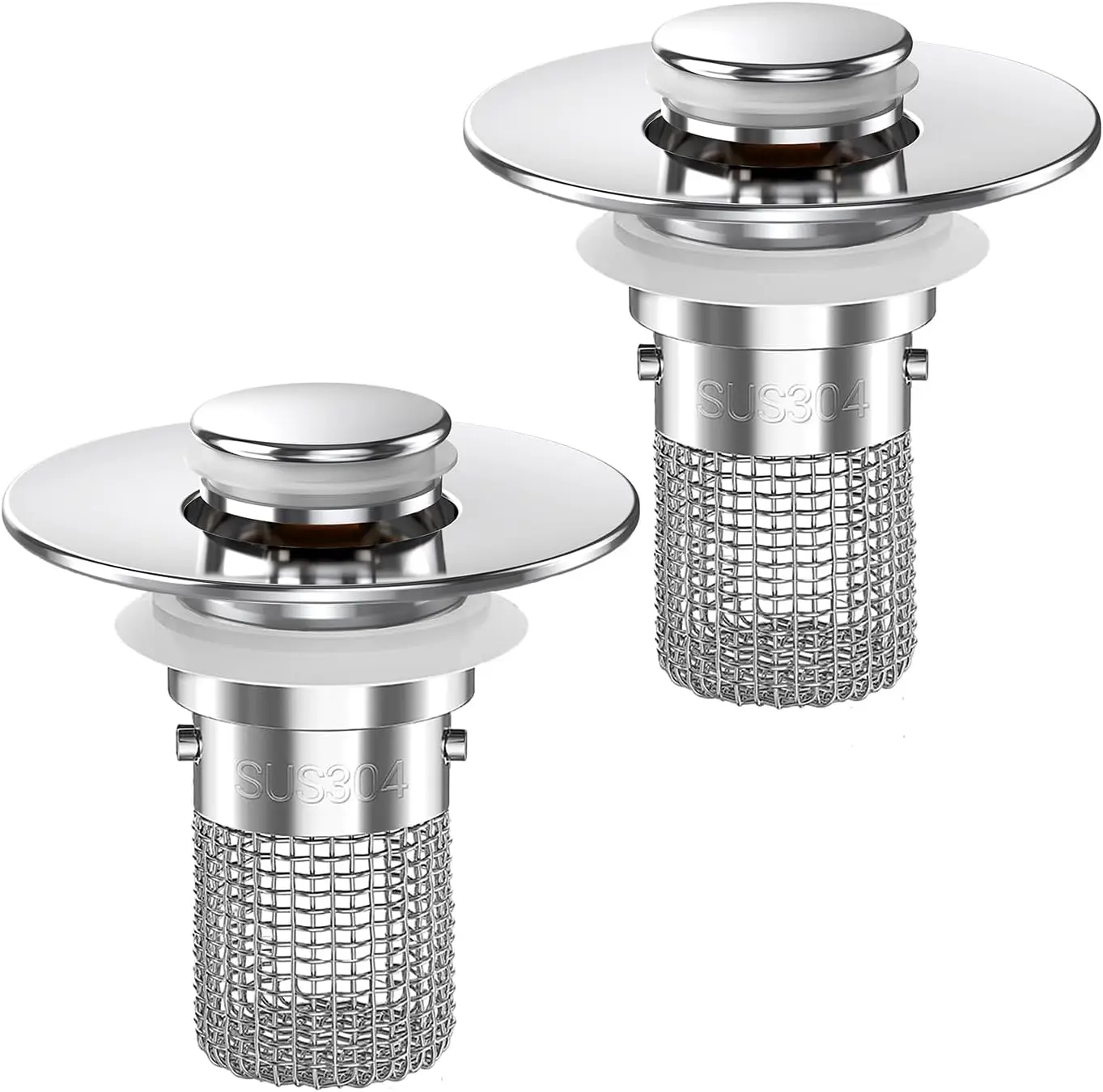 Bathroom Sink Drain Strainer - Pop-Up Filter with Removable Stainless Steel Hair Catcher & Drain Stopper for US Sink Replacement
Bathroom Sink Drain Strainer - Pop-Up Filter with Removable Stainless Steel Hair Catcher & Drain Stopper for US Sink Replacement