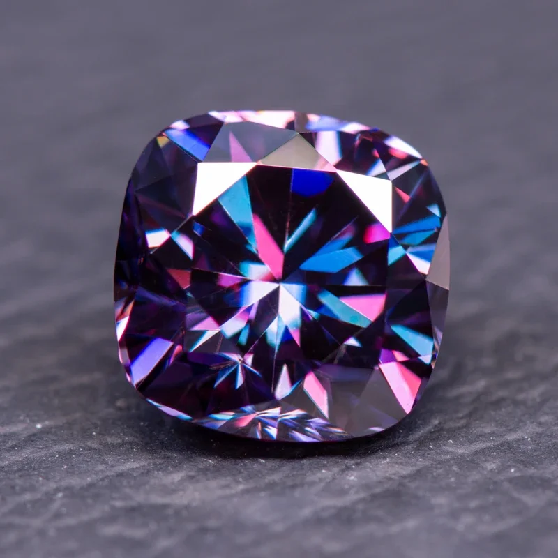 Moissanite Stone Cushion Cut Imperial Purple Color Lab Grown Diamond DIY Ring Necklace Earrings Main Materials with GRA Report
Moissanite Stone Cushion Cut Imperial Purple Color Lab Grown Diamond DIY Ring Necklace Earrings Main Materials with GRA Report
