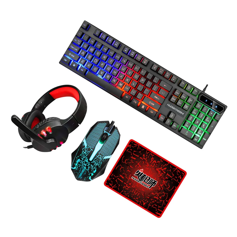 Computer Keyboard and Mouse Set Gaming USB for Gamer Ergonomic Backlit Headset Black RGB
Computer Keyboard and Mouse Set Gaming USB for Gamer Ergonomic Backlit Headset Black RGB