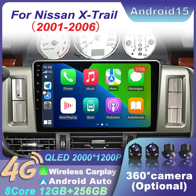 QLED Split Screen Video Wireless CarPlay Audio for Nissan X-Trail 2001-2006 GPS Navi Navigation Multimedia Player WIFI Car Radio
QLED Split Screen Video Wireless CarPlay Audio for Nissan X-Trail 2001-2006 GPS Navi Navigation Multimedia Player WIFI Car Radio