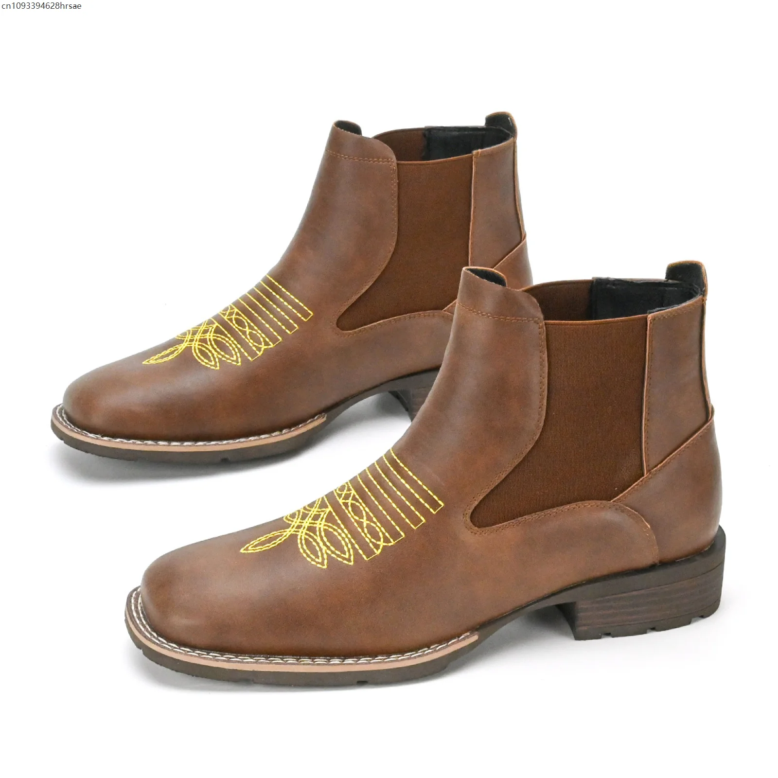 Retro Chelsea Boots Men Shoes PU Embroidery Business Casual British Street Urban Wear Classic Ankle Boots Halloween Costume Prop 
Retro Chelsea Boots Men Shoes PU Embroidery Business Casual British Street Urban Wear Classic Ankle Boots Halloween Costume Prop