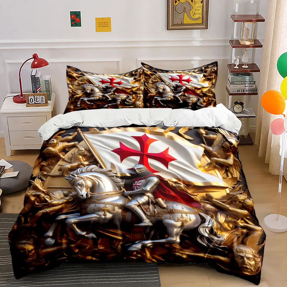 Knight and Royal Flag Golden Sculpture Print Bedding Set 1Duvet Cover 2 Pillowcases for Adult and Children Luxury Gift Full Size
Knight and Royal Flag Golden Sculpture Print Bedding Set 1Duvet Cover 2 Pillowcases for Adult and Children Luxury Gift Full Size