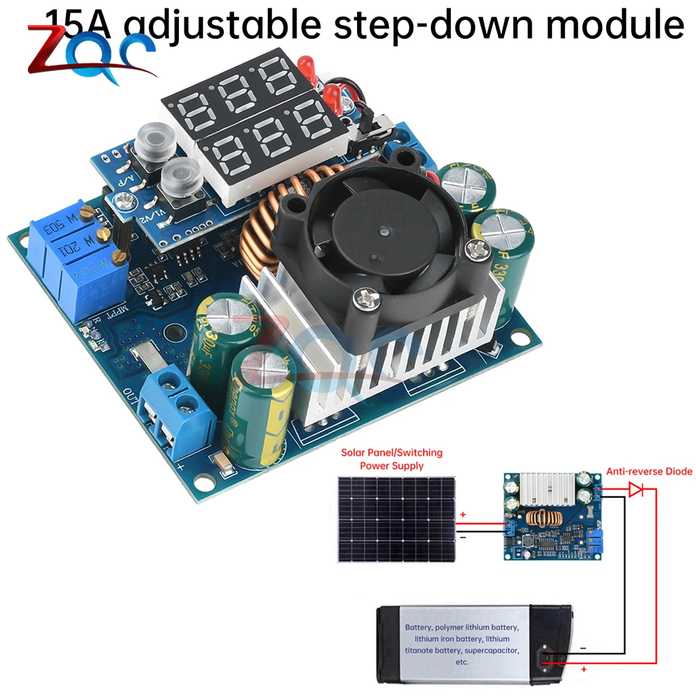 9-50 В постоянного тока, 15 А, регулируемый модуль снижения напряжения, солнечный MPPT, понижающий зарядный модуль, постоянный ток напряжения
9-50 В постоянного тока, 15 А, регулируемый модуль снижения напряжения, солнечный MPPT, понижающий зарядный модуль, постоянный ток напряжения