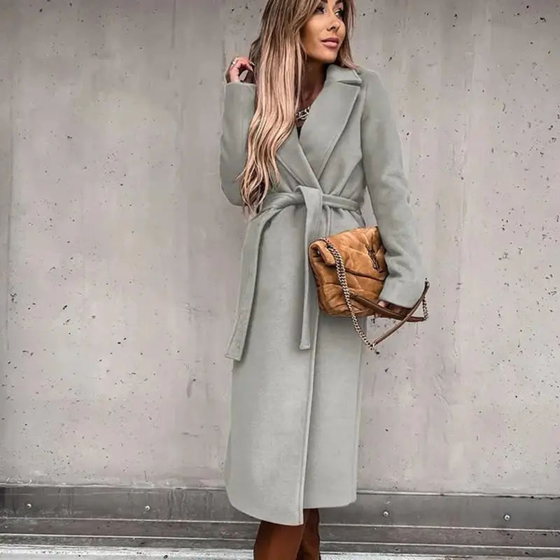 Autumn Winter Women's Pure Color Lapel Long Sleeve Woolen Coat Simple Belted Style Fashionable Commute Straight Cut Polyester...
Autumn Winter Women's Pure Color Lapel Long Sleeve Woolen Coat Simple Belted Style Fashionable Commute Straight Cut Polyester...
