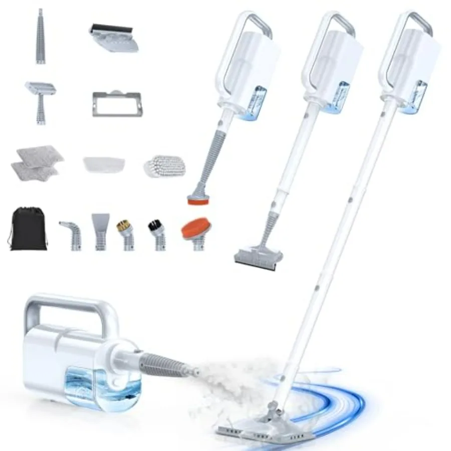 Steam Mop with Detachable Handheld Steam Cleaner, 10-in-1 Multi Accessories, Quick 10s Heat, 350ml and 2-Level Steamer for Clea
Steam Mop with Detachable Handheld Steam Cleaner, 10-in-1 Multi Accessories, Quick 10s Heat, 350ml and 2-Level Steamer for Clea