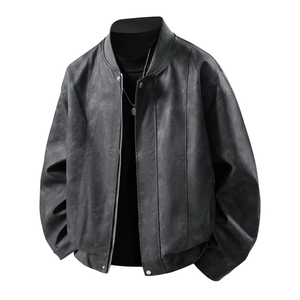 Trendy Jacket Men's Spring and Autumn PU Leather Jacket Baseball Collar, Casual Motorcycle
Trendy Jacket Men's Spring and Autumn PU Leather Jacket Baseball Collar, Casual Motorcycle