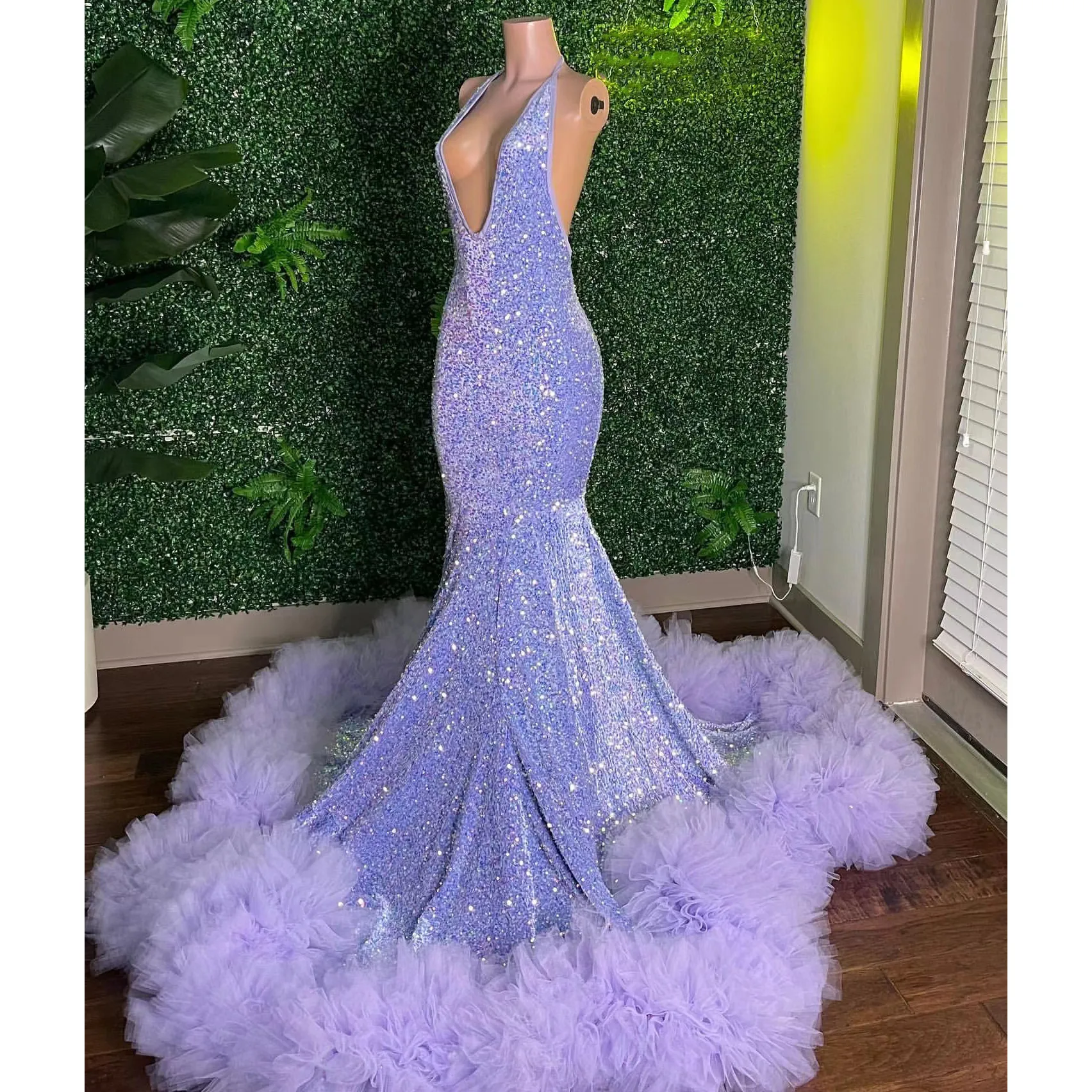 Sparkly Purple Mermaid Prom Dress Sequined Ruffles Backless Party Evening Dress Vestidos De Fiesta Elegantes Para Mujer 2023
Sparkly Purple Mermaid Prom Dress Sequined Ruffles Backless Party Evening Dress Vestidos De Fiesta Elegantes Para Mujer 2023