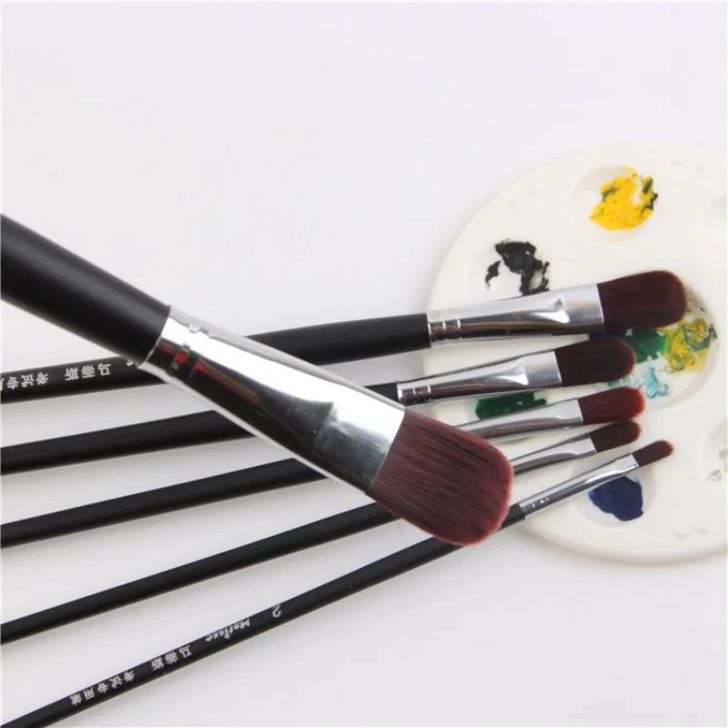 6 wine red nylon hair black long wooden rod Hazel shap head oil painting acrylic gouache painting brush real techniques brushes
6 wine red nylon hair black long wooden rod Hazel shap head oil painting acrylic gouache painting brush real techniques brushes
