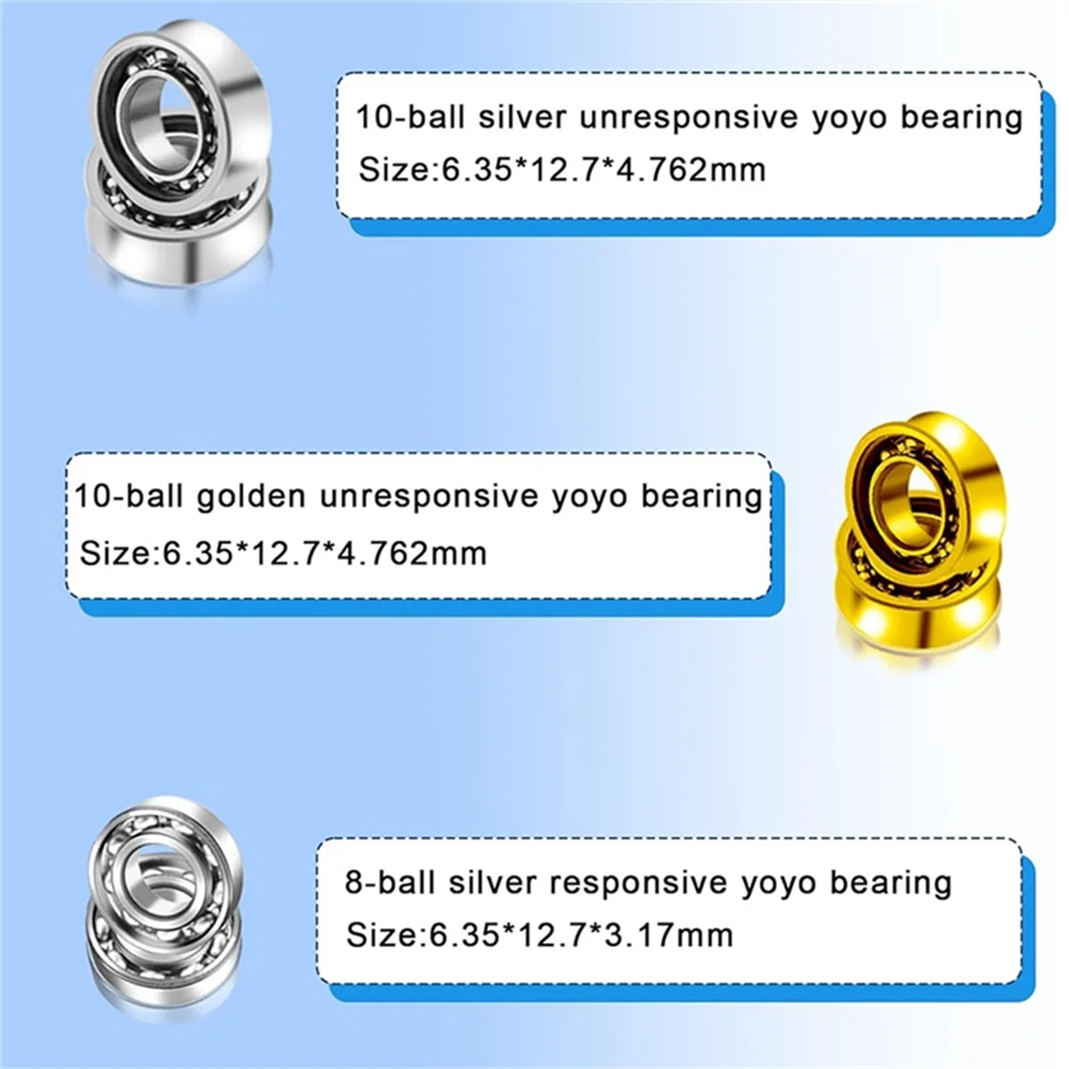 AM-Yoyo Replacement Bearing Pack 4pcs Unresponsive Yoyo Bearings with Axles Yoyo Strings and Bearing Remover Tool
AM-Yoyo Replacement Bearing Pack 4pcs Unresponsive Yoyo Bearings with Axles Yoyo Strings and Bearing Remover Tool