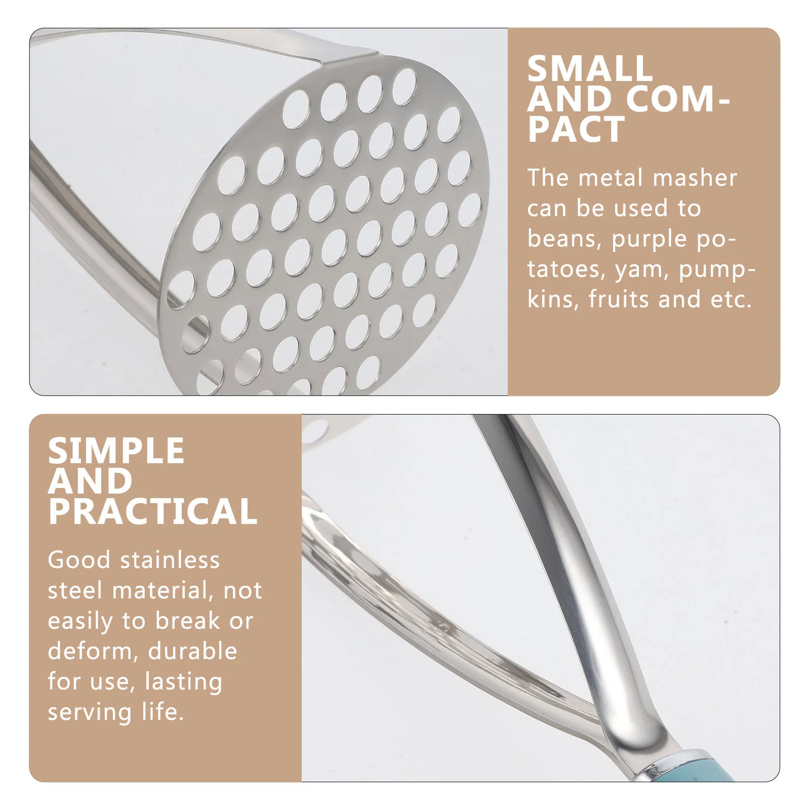 304 Stainless Steel Potato Masher Press Baby Food Tool Silver Green Handle Kitchen Gadgets Veggie Appliances Fruit Smasher
304 Stainless Steel Potato Masher Press Baby Food Tool Silver Green Handle Kitchen Gadgets Veggie Appliances Fruit Smasher