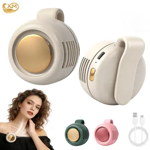 Portable Silent Mini Bladeless Fan Clip On Small Fan Clip on for Shirt Waist Adjustable 3-Speed Suspended Whirlwind Fans