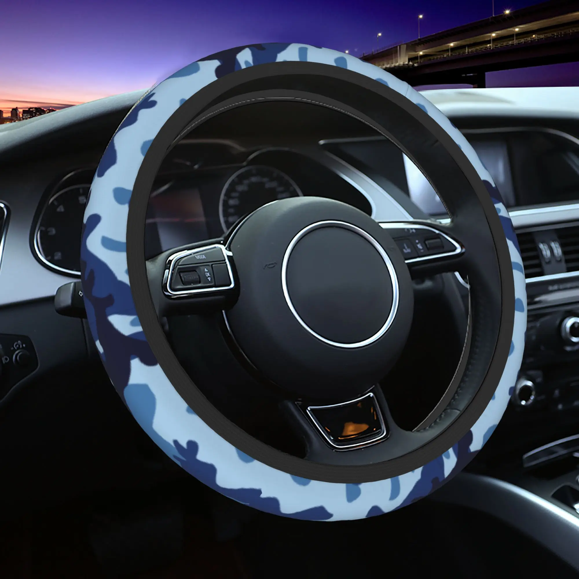 Blue Camouflage Camo Car Steering Wheel Cover 38cm Elastic Steering Wheel Protective Cover Auto Decoration Car Accessories
Blue Camouflage Camo Car Steering Wheel Cover 38cm Elastic Steering Wheel Protective Cover Auto Decoration Car Accessories