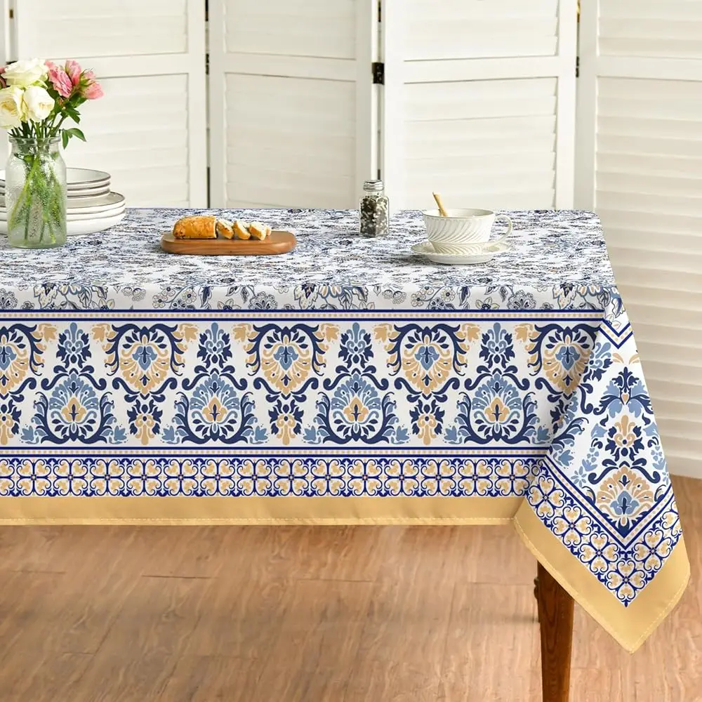 Скатерть Provence Arabesque, круглая, 90×90 дюймов, с желто-синим цветочным узором, в деревенском стиле, моющаяся, сезонная, для вечеринок и пикников
Скатерть Provence Arabesque, круглая, 90×90 дюймов, с желто-синим цветочным узором, в деревенском стиле, моющаяся, сезонная, для вечеринок и пикников