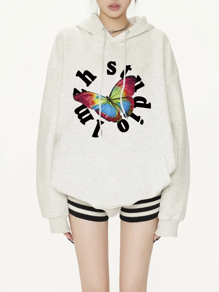 Casual Sports Hullover Hoodie Female Fashionable Cute Party Butterfly Print Design Vintage Fashion Hoodies Korean Style Pullover
Casual Sports Hullover Hoodie Female Fashionable Cute Party Butterfly Print Design Vintage Fashion Hoodies Korean Style Pullover