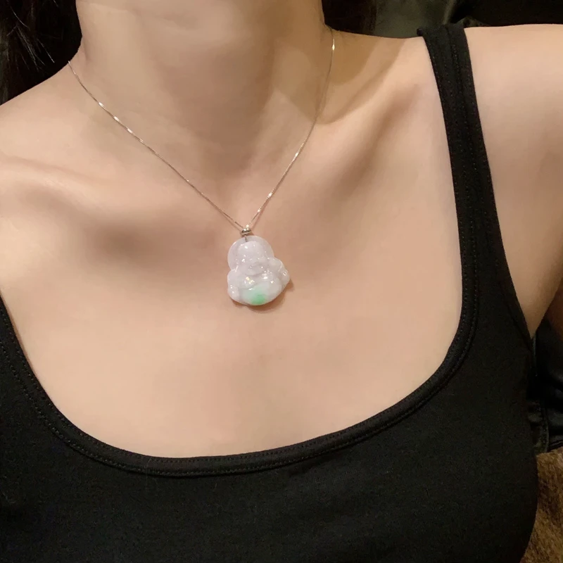 Natural Burmese Jadeite Buddha Pendant White Green Jade Laughing Buddha Amulet Necklace Lucky Charm Jewelry Gift
Natural Burmese Jadeite Buddha Pendant White Green Jade Laughing Buddha Amulet Necklace Lucky Charm Jewelry Gift