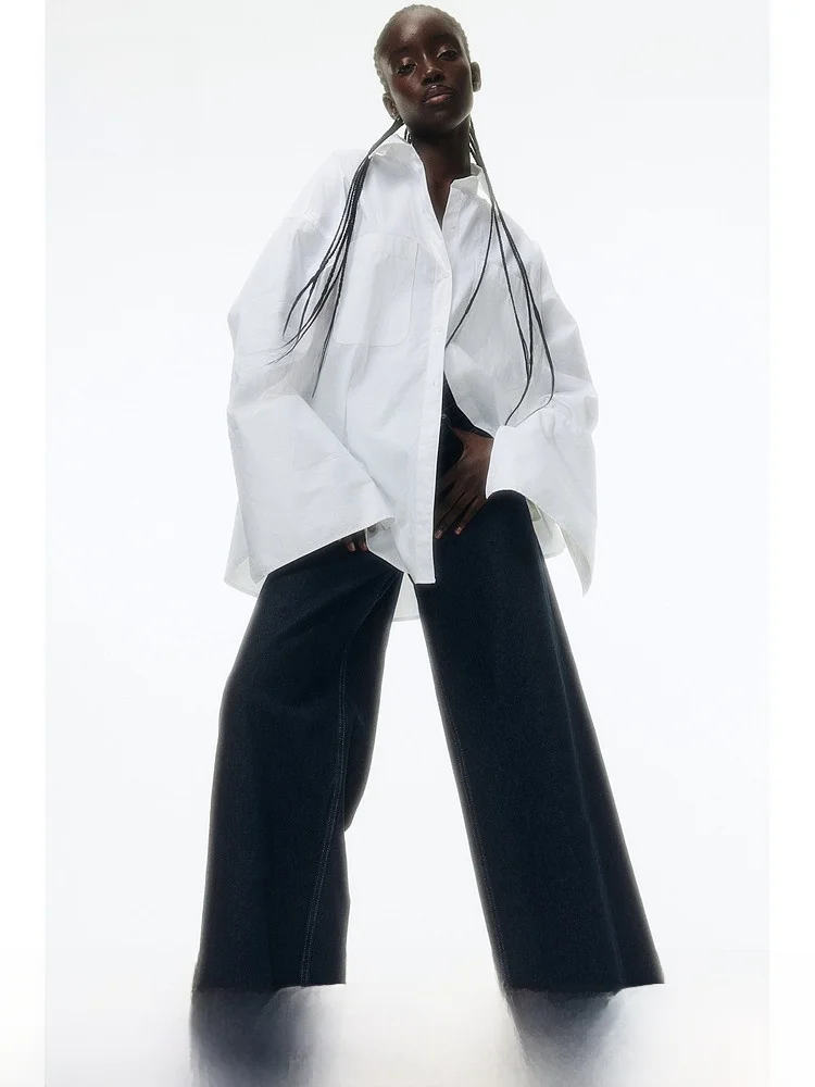 High Waist Wide Leg Jeans Women's Summer Denim Pants H&M Brand Cotton Material Long Trousers Fashionable Ladies Jeans
High Waist Wide Leg Jeans Women's Summer Denim Pants H&M Brand Cotton Material Long Trousers Fashionable Ladies Jeans