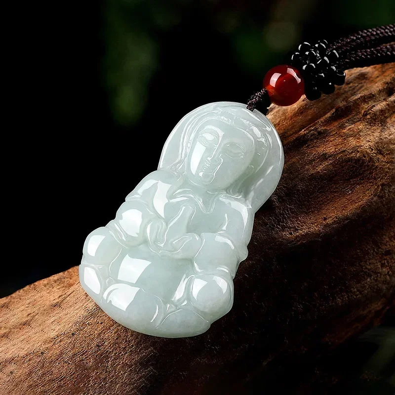 Natural Light Green Myanmar Jade Avalokitesvara Buddha Statue Pendant Ornaments for Men and Women's Iced Jade Articles Gift
Natural Light Green Myanmar Jade Avalokitesvara Buddha Statue Pendant Ornaments for Men and Women's Iced Jade Articles Gift