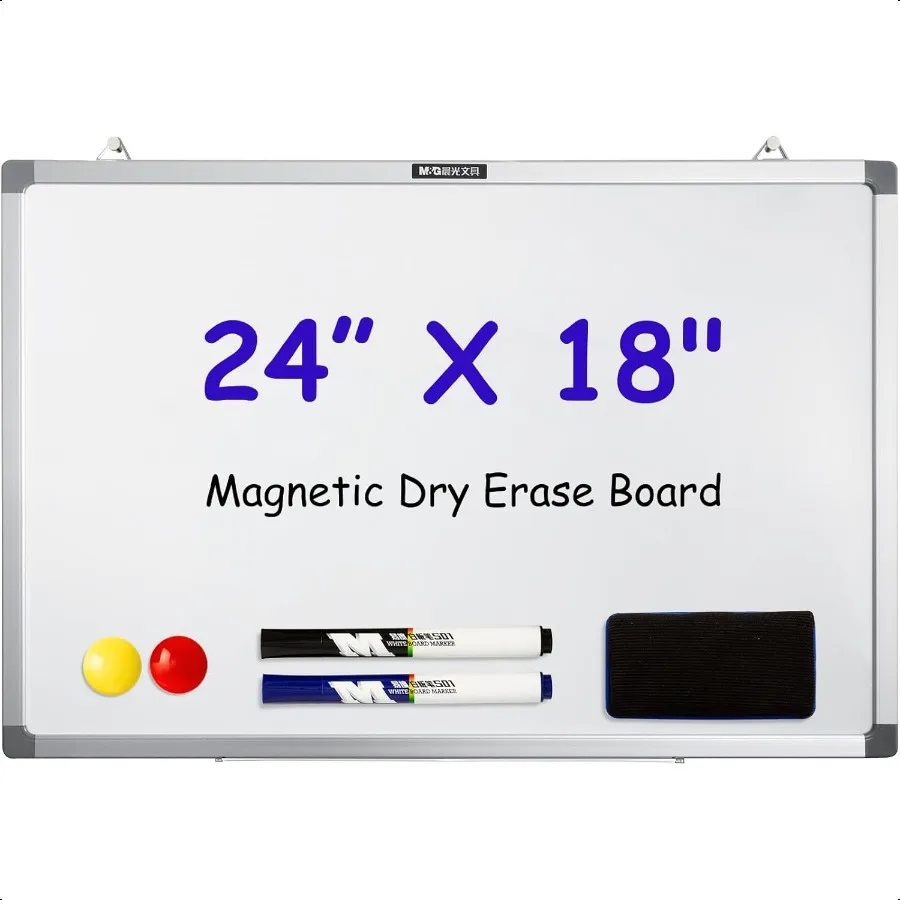 Dry Erase Board Magnetic White Board for Wall 24 x 18 Whiteboard with 2 Markers 2 Magnets 1 Eraser Hanging Whiteboard with Sier
Dry Erase Board Magnetic White Board for Wall 24 x 18 Whiteboard with 2 Markers 2 Magnets 1 Eraser Hanging Whiteboard with Sier
