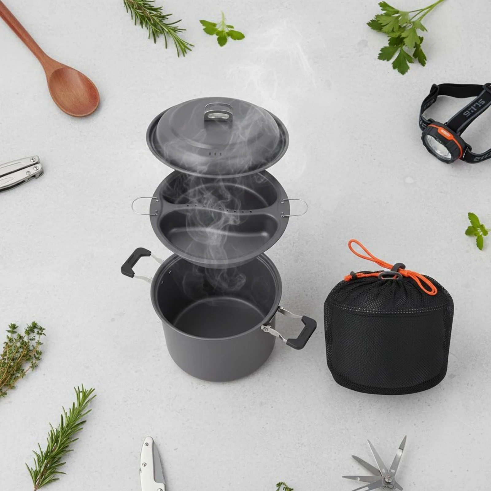 Two-partCompartment Steaming Pot Coatednonstick Outdoor Steamer Set Portable Cooking Pot 6.5 L Capacity Steam Cooker Mesh
Two-partCompartment Steaming Pot Coatednonstick Outdoor Steamer Set Portable Cooking Pot 6.5 L Capacity Steam Cooker Mesh
