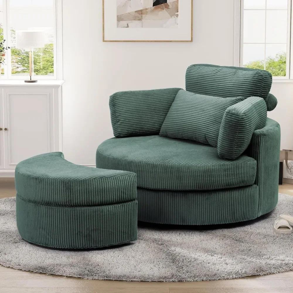Oversized Swivel Chair with Ottoman, Swivel Accent Chair, Barrel Chairs with USB Charging Port, Round Chaise Lounge
Oversized Swivel Chair with Ottoman, Swivel Accent Chair, Barrel Chairs with USB Charging Port, Round Chaise Lounge