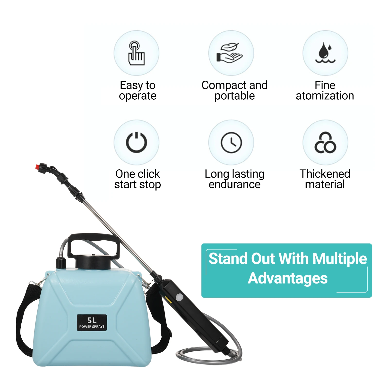 Shoulder Type Electric Sprinkler 5L Can Rechargeable Electric Sprayer Dynalysor with 3 Mist Nozzles Agriculture Gardening Tools
Shoulder Type Electric Sprinkler 5L Can Rechargeable Electric Sprayer Dynalysor with 3 Mist Nozzles Agriculture Gardening Tools