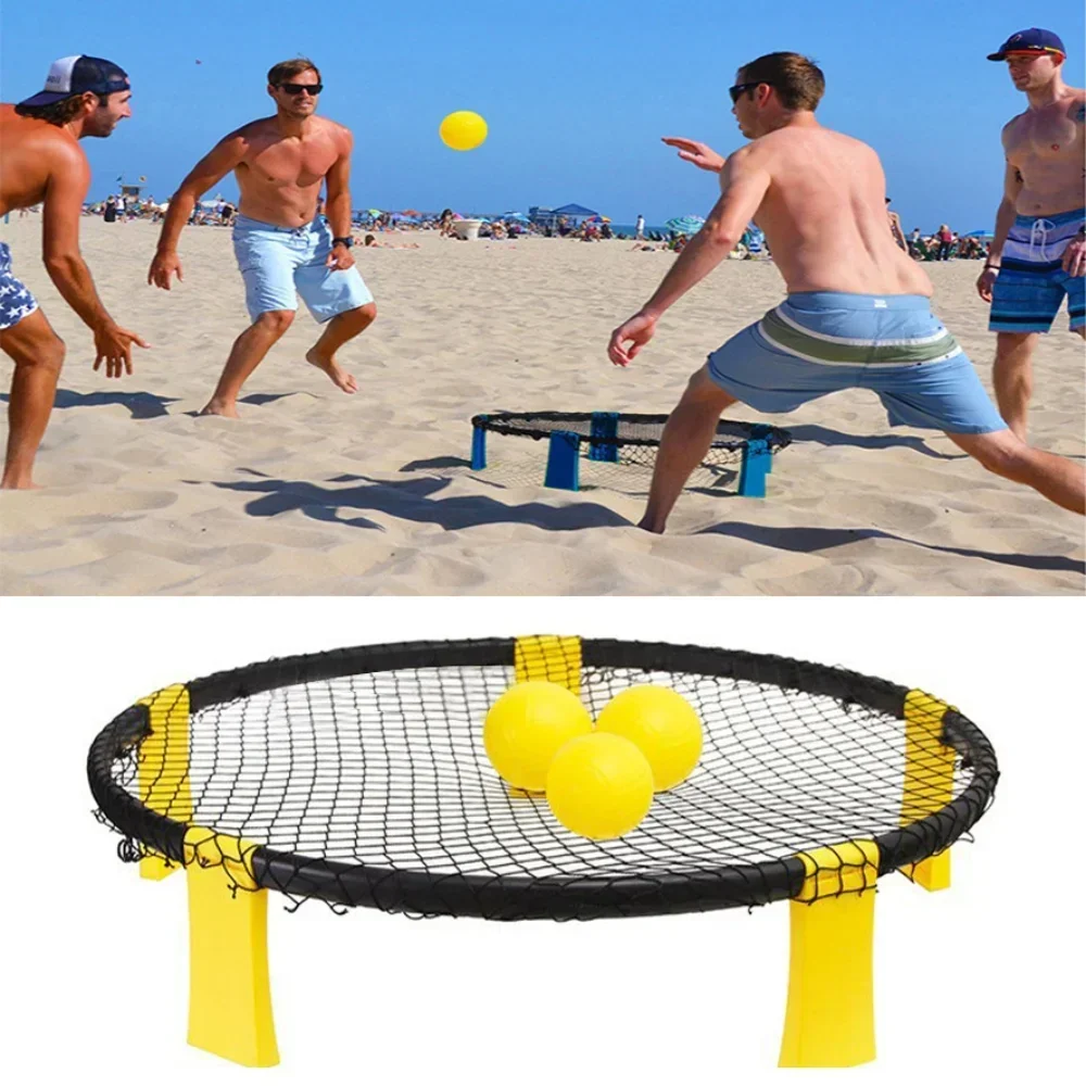 Beach Volleyball Ball Spikeball Style Game Set with Round Net & Ball Portable Outdoor Beach Lawn Volleyball Game Mini Game
Beach Volleyball Ball Spikeball Style Game Set with Round Net & Ball Portable Outdoor Beach Lawn Volleyball Game Mini Game
