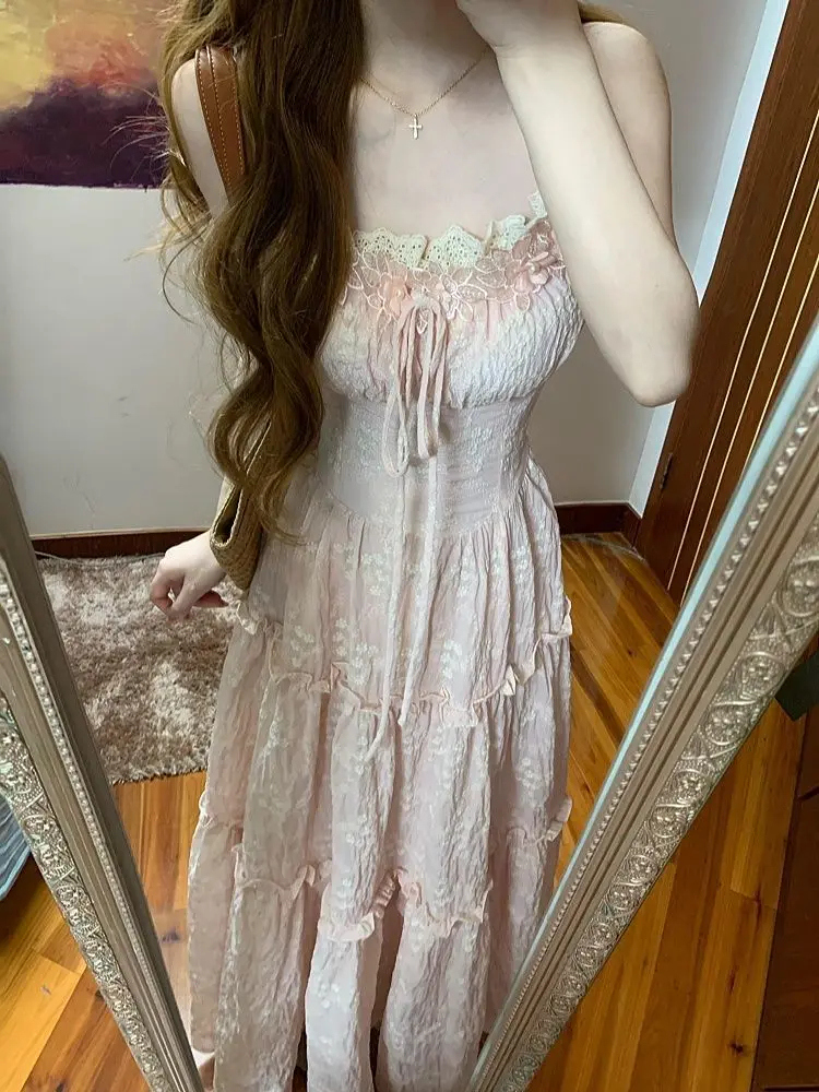 French Style Pink Floral Spaghetti Strap Dress for Women Summer Seaside Vacation Long Dresses Sweet Elegant Party Clothes 2026
French Style Pink Floral Spaghetti Strap Dress for Women Summer Seaside Vacation Long Dresses Sweet Elegant Party Clothes 2026
