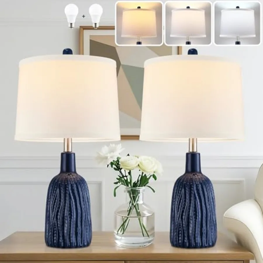 Ceramic Table Lamp Set of 2 for Nightstand 22.5" Modern Bedside Lamp with 3 Adjustable Color Temperature Bedroom Light for Livi
Ceramic Table Lamp Set of 2 for Nightstand 22.5" Modern Bedside Lamp with 3 Adjustable Color Temperature Bedroom Light for Livi