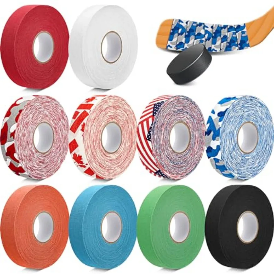 10 Rolls Multipurpose Hockey Tape Adhesive Shin Pad Sock Stick Tape for Ice Skate Sports Hockey Gifts Gear Equipment
10 Rolls Multipurpose Hockey Tape Adhesive Shin Pad Sock Stick Tape for Ice Skate Sports Hockey Gifts Gear Equipment