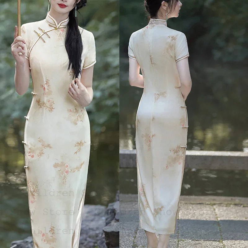 Платье в китайском стиле, традиционное платье Cheongsam с воротником-стойкой, женское летнее новое платье больших размеров 3Xl 4Xl Qipao, элегантное улучшенное платье с разрезом
Платье в китайском стиле, традиционное платье Cheongsam с воротником-стойкой, женское летнее новое платье больших размеров 3Xl 4Xl Qipao, элегантное улучшенное платье с разрезом