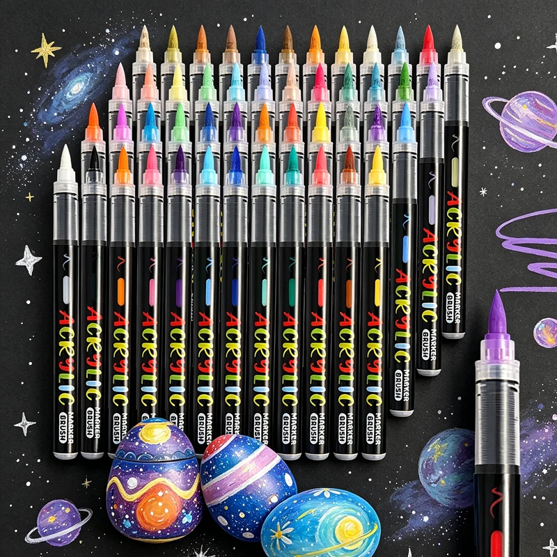 48 Color Acrylic Paint Pens Markers set, Premium Acrylic Paint Pens for Canvas,Ceramic Surfaces, DIY Crafts Making Art Supplies
48 Color Acrylic Paint Pens Markers set, Premium Acrylic Paint Pens for Canvas,Ceramic Surfaces, DIY Crafts Making Art Supplies
