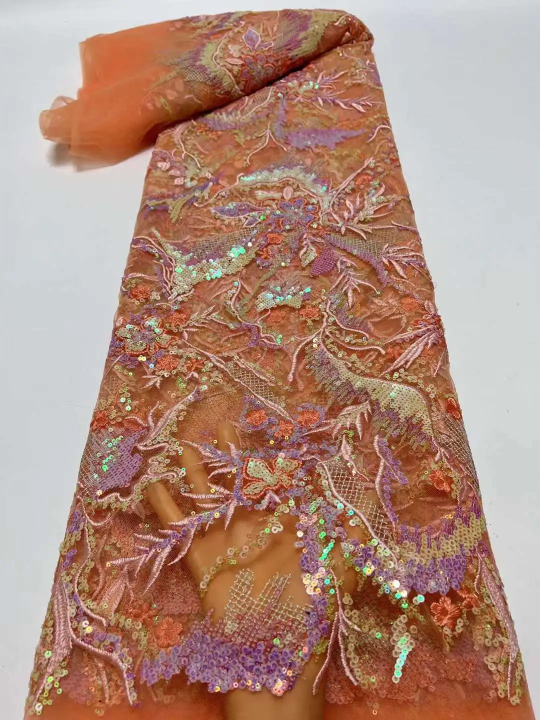 Pretty Colorful Sequins Embroidery Tulle Net French Mesh Yarn African Fabric For Weddings Ladies's Evening Dresses Party
Pretty Colorful Sequins Embroidery Tulle Net French Mesh Yarn African Fabric For Weddings Ladies's Evening Dresses Party