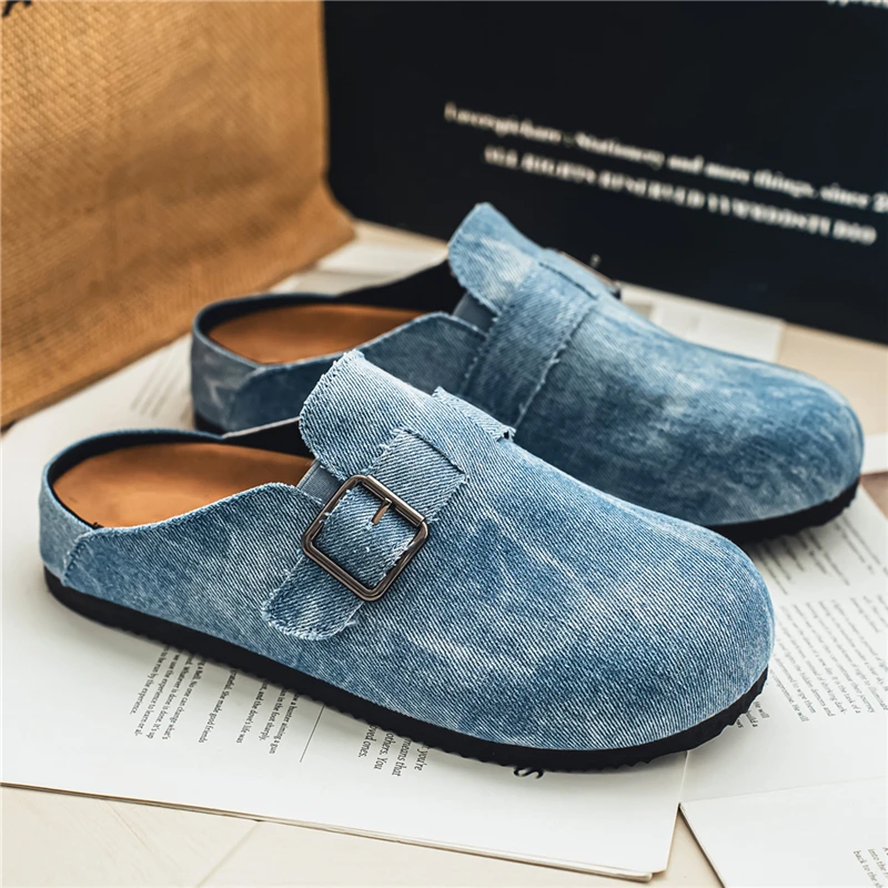 Denim Men’s Mules Open Back Slip On Loafers, Wide Toe Casual Half Shoes 2026 Summer Backless Slide Sandals Flat Sneakers for Men
Denim Men’s Mules Open Back Slip On Loafers, Wide Toe Casual Half Shoes 2026 Summer Backless Slide Sandals Flat Sneakers for Men
