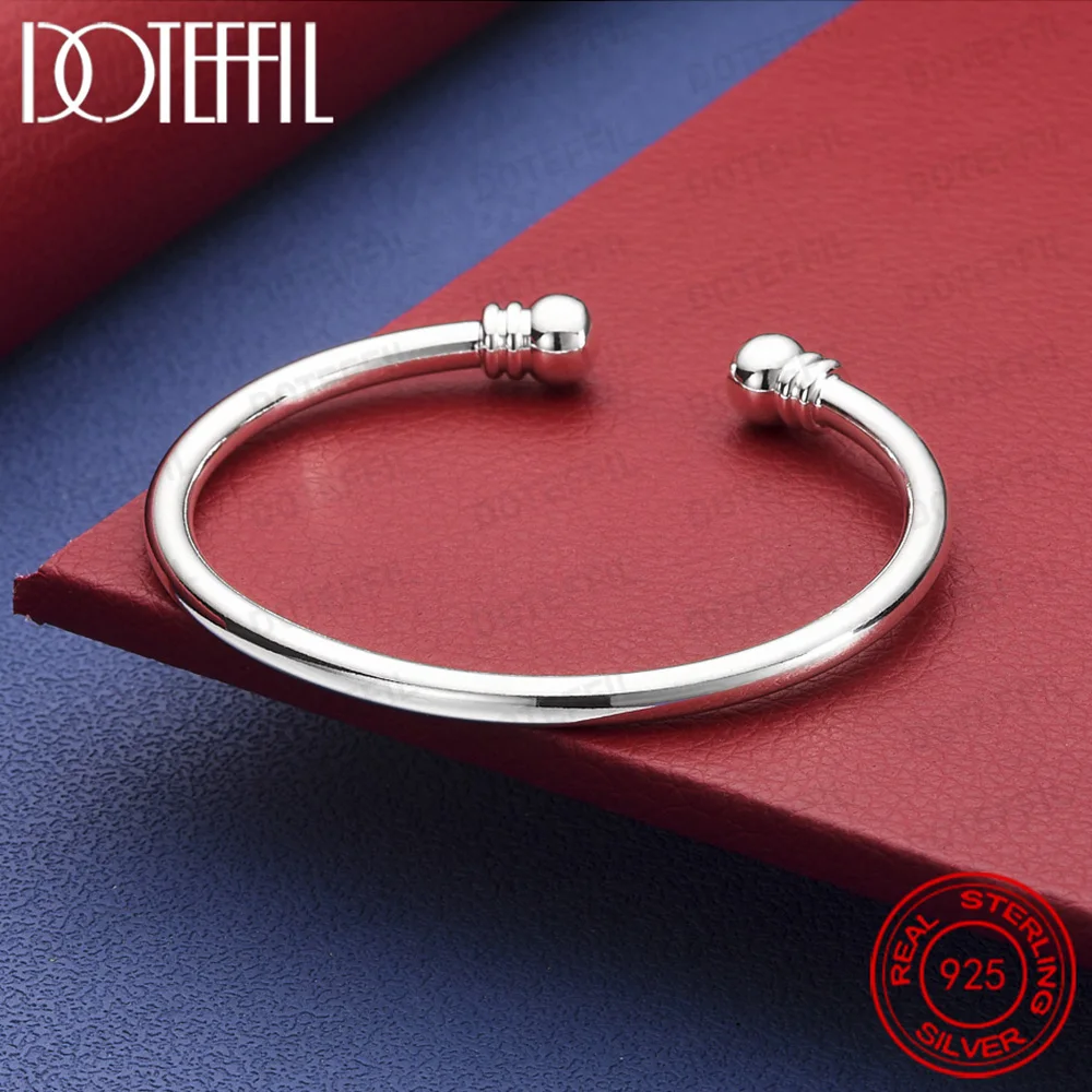 Гладкий открытый браслет из стерлингового серебра 925 пробы с двойными бусинами для женщин, ювелирные аксессуары для свадебной вечеринки
Гладкий открытый браслет из стерлингового серебра 925 пробы с двойными бусинами для женщин, ювелирные аксессуары для свадебной вечеринки