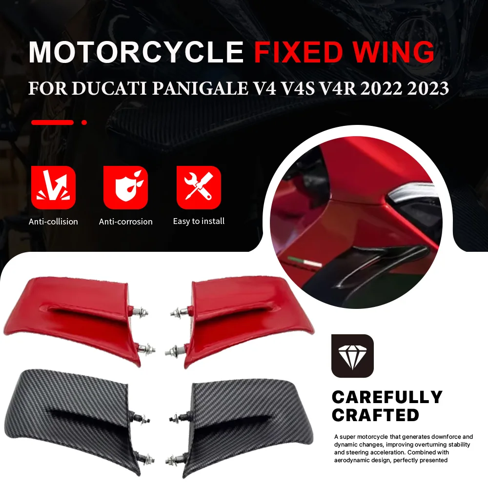 Для DUCATI Panigale V4 V4S V4R 2022 2023, ABS мотоциклетный аэродинамический фиксированный обтекатель крыла, лобовое стекло, крыло, воздушный дефлектор элеронов
Для DUCATI Panigale V4 V4S V4R 2022 2023, ABS мотоциклетный аэродинамический фиксированный обтекатель крыла, лобовое стекло, крыло, воздушный дефлектор элеронов