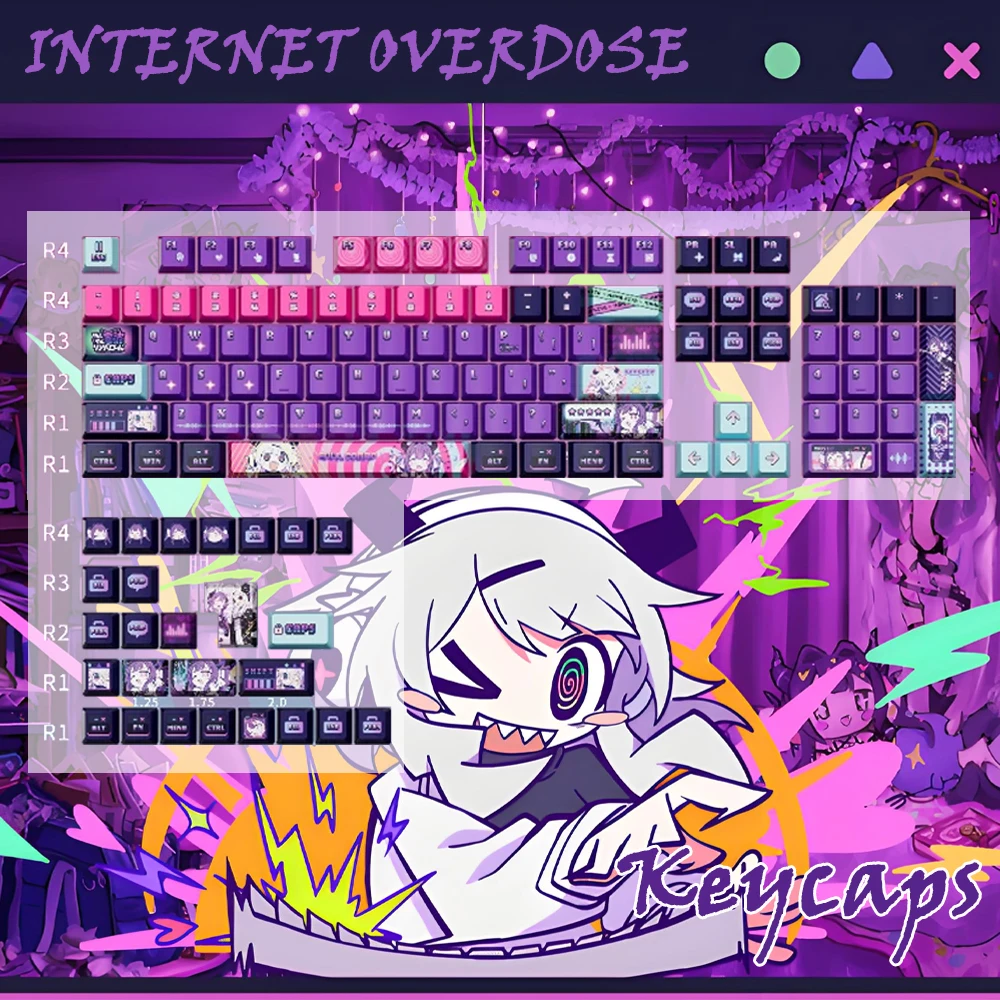 130 Keys PBT Keycaps Cherry Profile Folding Shadow Side-Printed Yunyun Syndrome Anime Keycap Set DIY For MX Mechanical Keyboard
130 Keys PBT Keycaps Cherry Profile Folding Shadow Side-Printed Yunyun Syndrome Anime Keycap Set DIY For MX Mechanical Keyboard