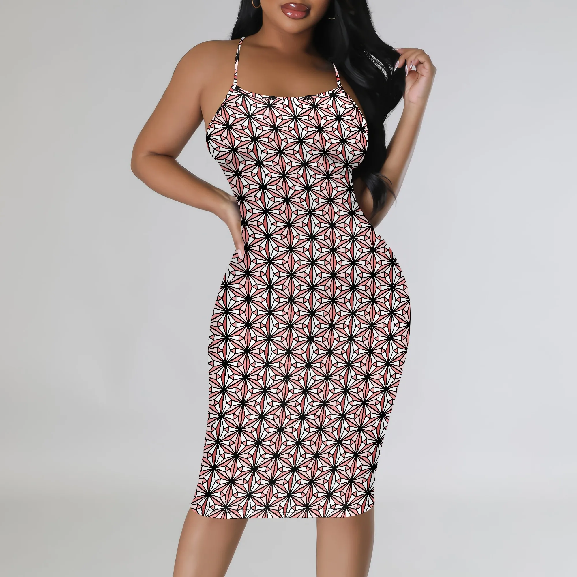 Women's Summer Boho Geometric Print Bodycon Midi Dress Sexy Stretchy for Party Cocktail Ballroom Dance Work
Women's Summer Boho Geometric Print Bodycon Midi Dress Sexy Stretchy for Party Cocktail Ballroom Dance Work