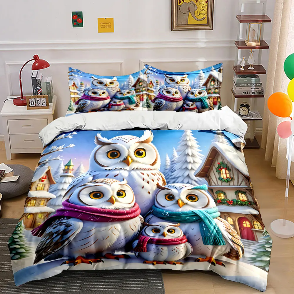 Winter Owl Family Decoration Set Soft Comfortable Duvet Cover Bedding Set Included 1*Duvet Cover & 2*Pillowcases, gift
Winter Owl Family Decoration Set Soft Comfortable Duvet Cover Bedding Set Included 1*Duvet Cover & 2*Pillowcases, gift