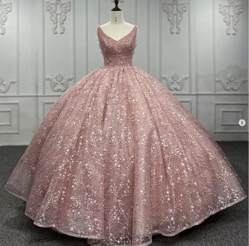 Rose Pink Princess Quinceanera Dresses Puffy Skirt Beaded Applique 3D Floral Lace-up Corset Prom Gown meninas de 15 anos porno
Rose Pink Princess Quinceanera Dresses Puffy Skirt Beaded Applique 3D Floral Lace-up Corset Prom Gown meninas de 15 anos porno