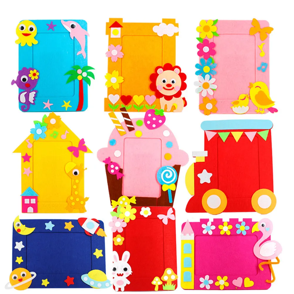 10 Set DIY Photo Frame Kit Kids Crafts Nonwovens Picture Album Material Cartoon Bracket Lightweight Durable Bright Color Sticker
10 Set DIY Photo Frame Kit Kids Crafts Nonwovens Picture Album Material Cartoon Bracket Lightweight Durable Bright Color Sticker